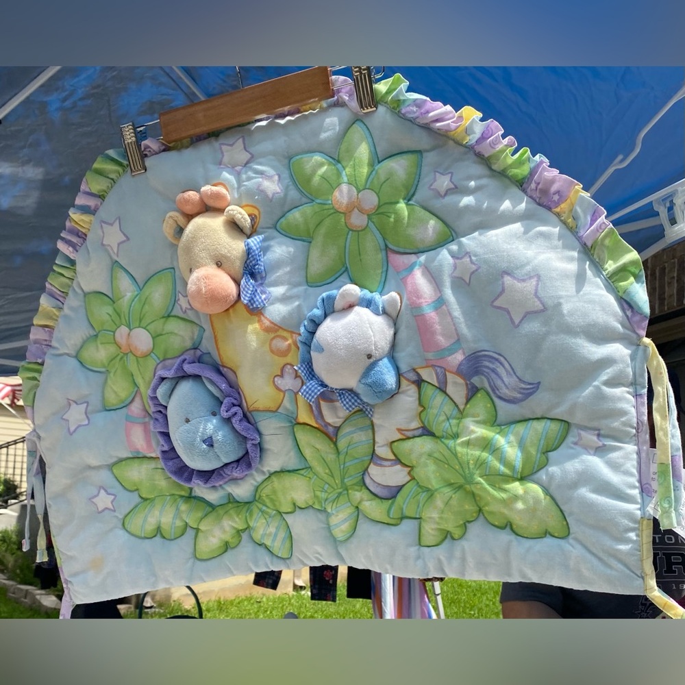 Jungle Safari Gray/Tan/White Nursery USD 6-Piece Baby Crib Bedding Set V… - Picture 2 of 15